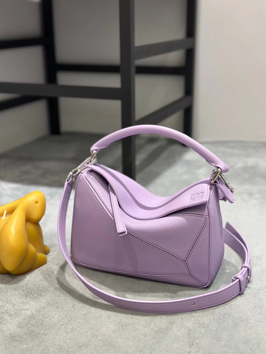 Loewe Small Puzzle Bag in Soft Grained Calfskin Light Purple